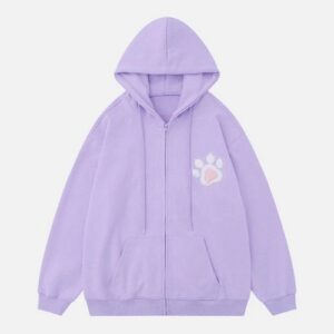 Paw-sitive Vibes Zipper Hoodie